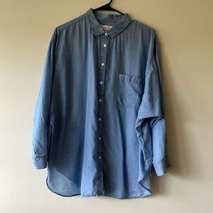 LOFT | Women’s Blue Long Sleeve Button Up